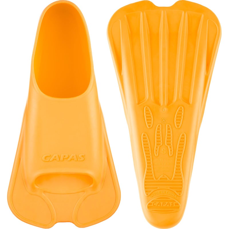 CAPAS Swim Training Fins Comfortable Silicone Lap Swimming Short Blade Floating Flippers with Mesh Bag for Adult Men Women Build Leg Strength - Image 1